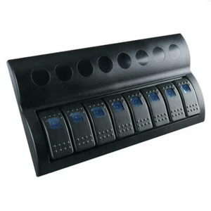 DC12V 8 Gang Rocker Switch Panel Circuit Breaker LED Indicator for Marine Boat - Picture 1 of 3