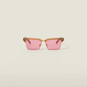 New Miu Miu Runway 10ZS Caramel Transparent and Pink Sunglasses - Picture 1 of 6