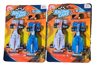 2x Packs of Racing Cars Pull Back & Go for Kids Set, 4 Cars in Total - Free P&P - Image 1 of 3