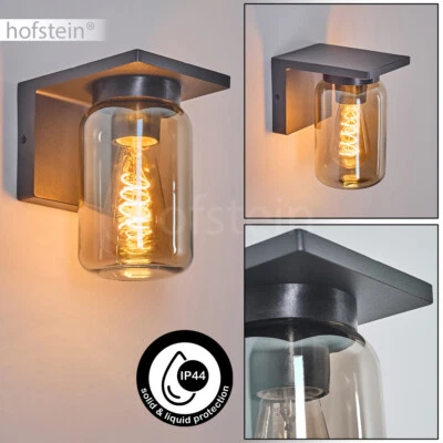 Outdoor Wall Lamp House Door Driveway Patio Balcony Light Anthracite Smoked Glass - Image 1 of 4