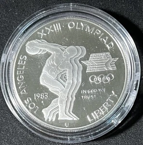 Proof 1983 Los Angeles Olympics Silver - US Commemorative 90% Silver Dollar - Picture 1 of 6