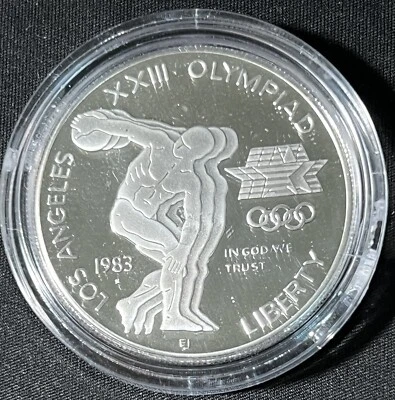 Proof 1983 Los Angeles Olympics Silver - US Commemorative 90% Silver Dollar - Image 1 of 4