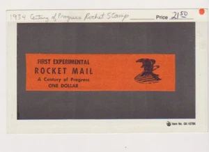 Seltene Jahrhundert des Fortschritts ROCKET MAIL 1 $ BRIEFMARKE 1933 POSTFRISCH - Bild 1 von 1