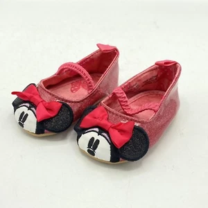 Minnie Mouse Shoes For Baby Girl With Red Sparkles Cute Disney Shoes 0-6 Months - Picture 1 of 7