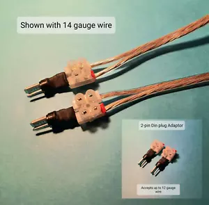 B&O ADAPTOR to 2 pin Din Slim Speaker Plugs HiFi Connectors Up to 12 Gauge Wire - Picture 1 of 11