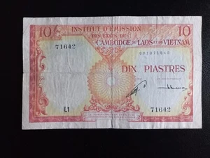 French Indochina, 10 Piastres, 1953 Cambodia Issue (P-96a) - Picture 1 of 6