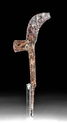 Ancient Celtic La Tene Forged Iron Scythe Head Size: 4.25" W x 11.75" H 5-1 BCE - Image 1 of 4