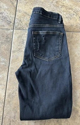 Почти знаменитые подростковый размер 3 двухцветный раздельный искусственно состаренный разорванный узкие джинсы - Изображение 1 из 4