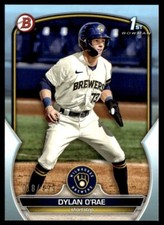 2023 Bowman Prospects Sky Blue Border Dylan O'Rae 018/499 Milwaukee Brewers