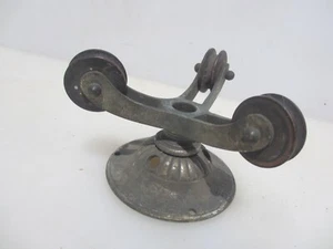 Antique Brass Ceiling Light Hook Bracket Rose Old Nickel Hanger Rise Fall Pulley - Picture 1 of 15