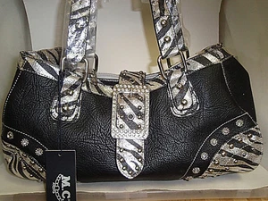 MC Marc Chantel purse/ handbag black & silver NWT fast free shipping - Picture 1 of 3