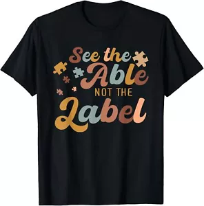 See The Able Not The Label Autism Awareness Day Puzzle Piece T-Shirt Hoodie - Picture 1 of 19