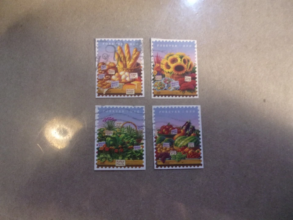 USA Used, 2014 Issue, Forever Farmers Markets, (Set of 4), - Image 1 of 1