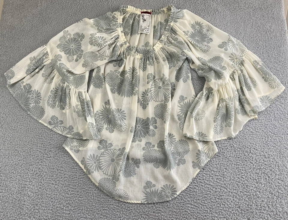 SCRAPBOOK Blouse Artsy Bohemian Festival Floral Boho Chic Flowy Top Size Small - Image 1 of 4