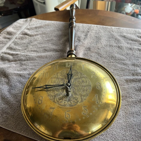 Mahogany and brass 8-Day Wall Clock bedpan shape and design Wall Clock Cover