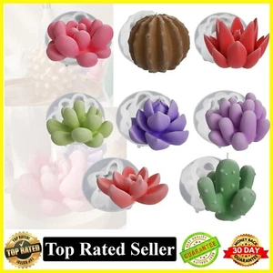 8Pcs Succulent Silicone Molds 3D Flower Resin Mold for Candle Soap Cake Decor - Picture 1 of 7