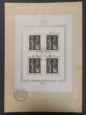 Folha de lembrança Liechtenstein FDC Michel número 734 cartucho Landes - Imagem 1 de 3