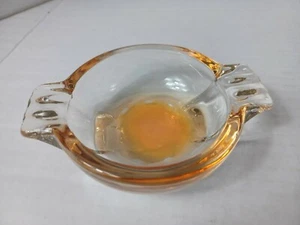 Vintage Orange and Clear Round Glass Ashtray 4" x 1 1/4" - Picture 1 of 8