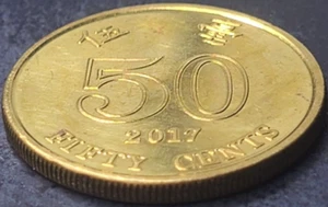 2017 HONG KONG 50 CENTS (ONLY 1 BY US SELLER) KM# 68 COMBINED SHIPPING REFUND - Picture 1 of 2