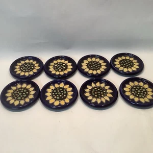 8 Eduardo Vega Artesa Girasol Azul Untersetzer Sonnenblume Kobaltblau HANDBEMALT - Bild 1 von 6