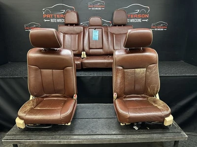 11-14 FORD F150 KING RANCH FRONT POWER HEATED/COOLED & REAR ADOBE LEATHER SEATS - Image 1 of 4