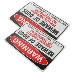  2 Pcs Garden Signs Outdoor Guard Dog for Yard Property No Beware of - Picture 1 of 12