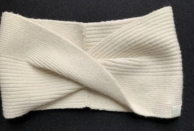 Diadema Lululemon acanalada frontal torcida blanca Foto 1 de 4