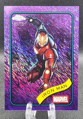 2025 Topps Chrome Marvel Iron Man Purple Shimmer Refractor 9/75 #1 - Image 1 of 4