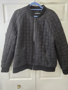 Karl Lagerfeld Mens Puffer Jacket Large  full Zip Outerwear black - Picture 1 of 5