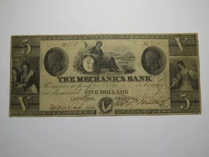 $5 1852 Augusta Georgia Obsolete Currency Bank Note Bill! The Mechanics Bank - Picture 1 of 2