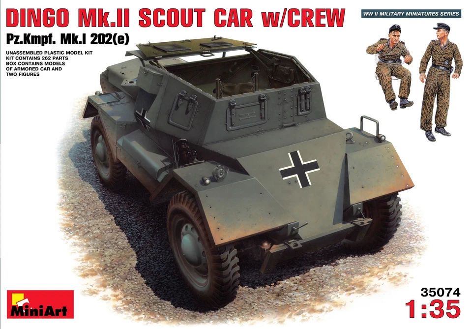 1 35 Miniart Dingo Mk Ii ( Pz.Kpfw.Mk 1 202(E) W/Crew Kit MIN35074 Modellino