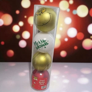 Juego de 4 bolas de Navidad de gran tamaño - adorno gigante de árbol de Navidad dorado, rojo y blanco - Imagen 1 de 8