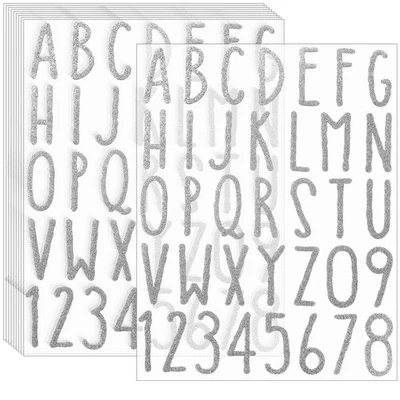 Glitter Alphabet Letter Stickers 360 Pieces 10 Sheets Self Adhesive Letters(S... - Image 1 of 4