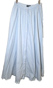 Vintage Ralph Lauren Jeans Co Denim Maxirock Prärie Boho Landhaus Hohlsaum Größe 8 - Bild 1 von 9