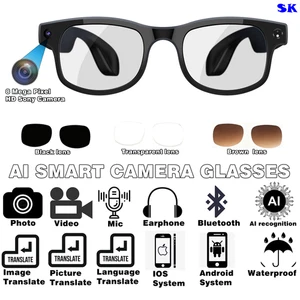 AI smart glasses with camera transition lenses for women with and glasses case - Picture 1 of 28
