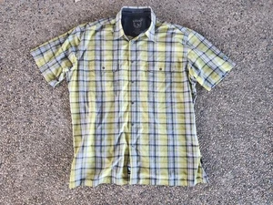 KUHL Hemd Herren XL kariert gelb Knopfleiste Kurzarm Born In The Mountains - Bild 1 von 6
