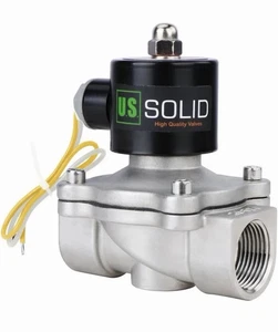 U. S. Solid 1" Stainless Stee Electric Solenoid Valve 110VAC Normally Closed Air - Picture 1 of 8
