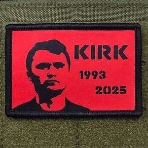 Charlie Kirk Patch Moral Tactical RIP Military Memorial USA Flag Hook & Loop 3x2 - Picture 1 of 8