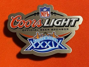COORS LIGHT Superbowl XXXIX Botón Pinback Promocional Nuevo Stock Antiguo - Imagen 1 de 2
