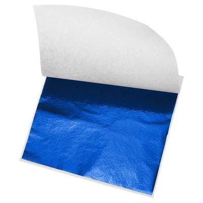 Gold Leaf Foil Sheet, Blue Leaf Papers, 3.3 Inch x 3.1 Inch 200 Pcs Foto 1 de 4