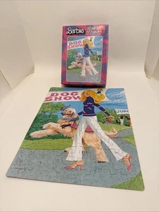 VINTAGE WHITMAN 4678 Barbie Jigsaw Puzzle 100 Large Pcs - DOG SHOW - 1980 - Picture 1 of 5