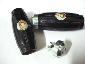 Empuñaduras de manillar de bicicleta vintage UKAI NEGRAS 7/8" NUEVO DE LOTE ANTIGUO - Imagen 1 de 3