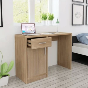 Schreibtisch mit Schublade und Schrank Eiche 100x40x73 cm - Bild 1 von 6