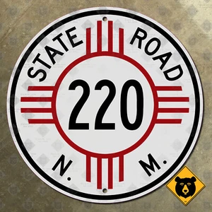 New Mexico zia state route 220 highway marker 1949 road sign Alto Capitan 16x16 - Picture 1 of 2