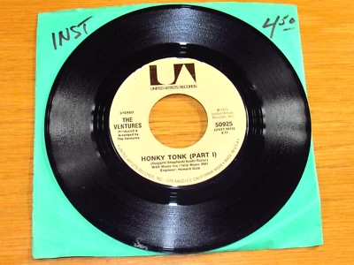 STEREO INSTRUMENTAL 45 RPM - THE VENTURES - UA 50925 - "HONKY TONK" Parts I,II Foto 1 de 2
