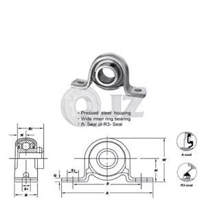 Bloque de almohada de 25 mm carcasa de acero prensado UCPP205 cojinete montado UC205 + PP205 - Imagen 1 de 1