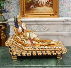 Vintage Antique Metal Egyptian Cleopatra Museum Statue Dollhouse Miniature 1:12 - Picture 1 of 10