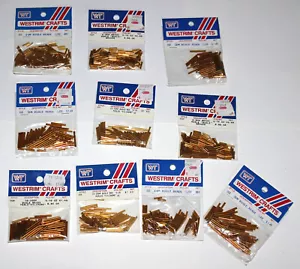 Set di 10 perline vintage artigianali Westrim Bugle oro CT6 - Foto 1 di 6