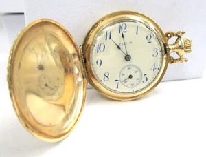 Spectacularly Decorated 14K Tri-Color Gold Elgin Pocket Watch - 0 Size, c) 1911 - Picture 1 of 8