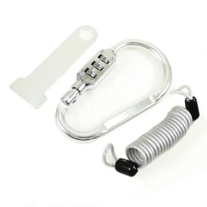 Metal Chrome 3-Digit Helmet Security Lock T-bar Combination Cable Locking - Picture 1 of 3